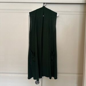 Long green lightweight vest
